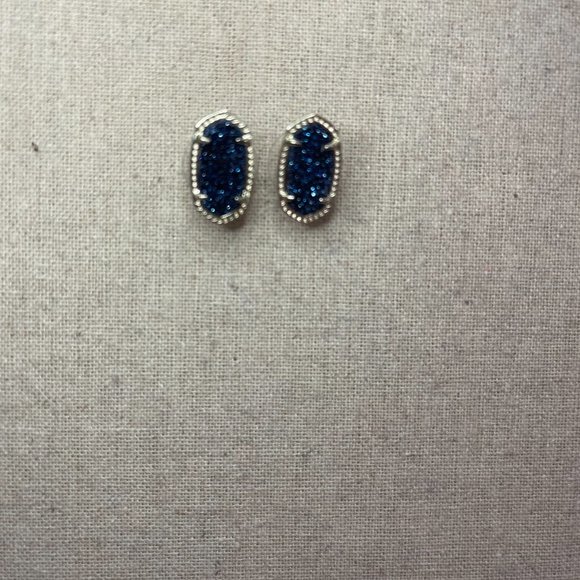 Kendra Scott Gold & Blue Drusy Stud Earrings and Bracelet - Picture 2 of 2